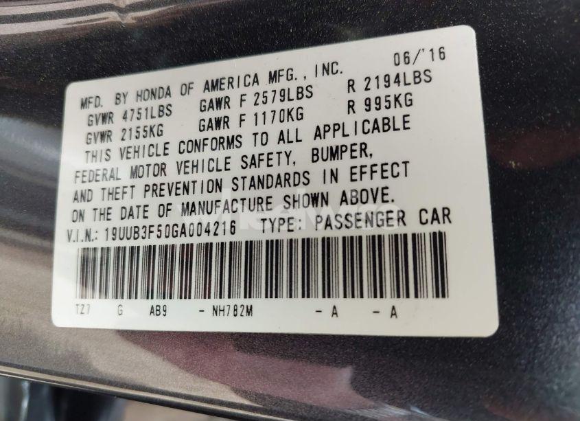 Photo 9 of 2016 Acura Tlx V6 TECH (VIN 19UUB3F50GA004216)