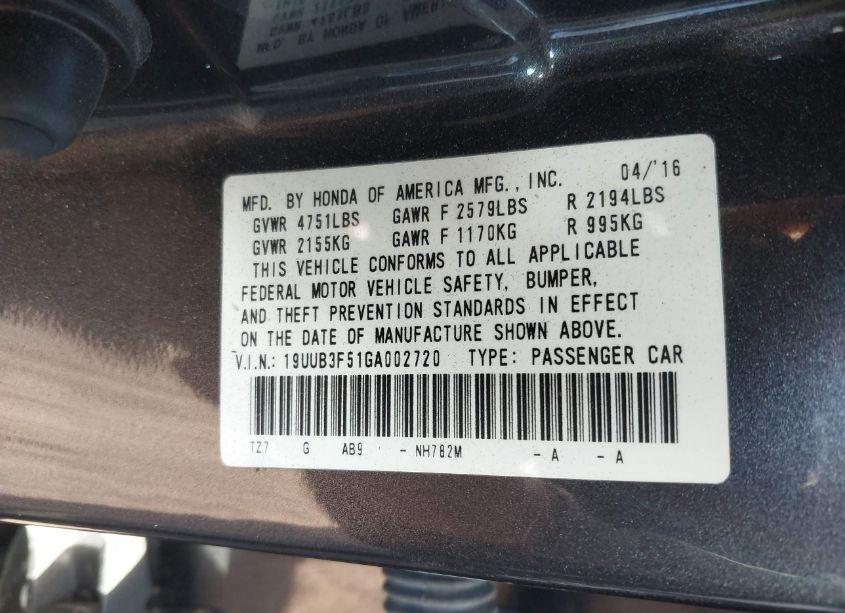 Photo 9 of 2016 Acura Tlx V6 TECH (VIN 19UUB3F51GA002720)