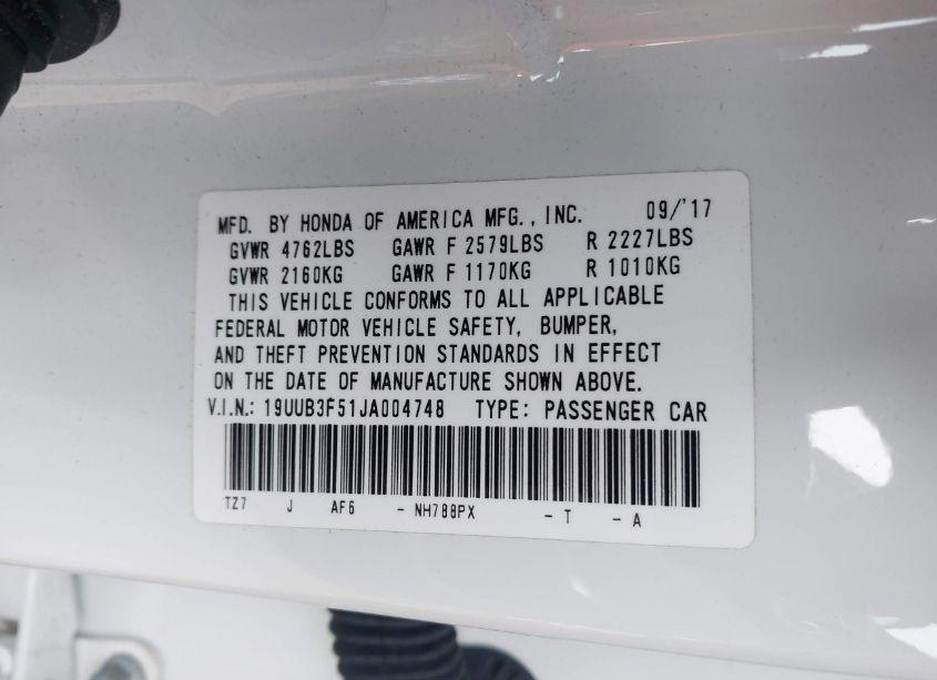 Photo 9 of 2018 Acura Tlx TECH PKG (VIN 19UUB3F51JA004748)