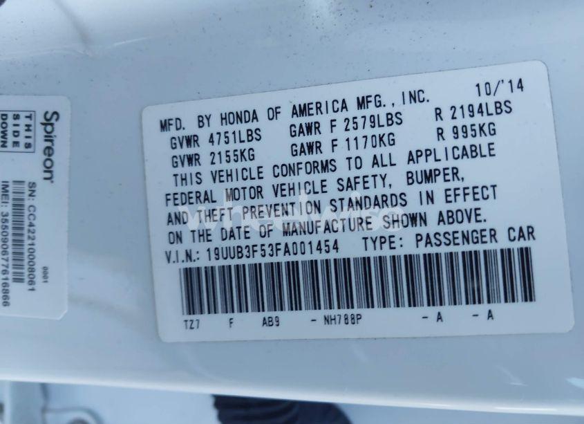 Photo 9 of 2015 Acura Tlx V6 TECH (VIN 19UUB3F53FA001454)