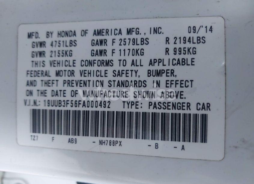 Photo 9 of 2015 Acura Tlx V6 TECH (VIN 19UUB3F56FA000492)