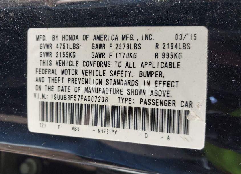 Photo 9 of 2015 Acura Tlx V6 TECH (VIN 19UUB3F57FA007208)