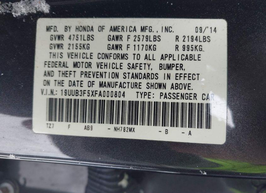 Photo 9 of 2015 Acura Tlx V6 TECH (VIN 19UUB3F5XFA000804)