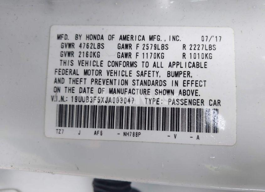 Photo 9 of 2018 Acura Tlx TECH PKG (VIN 19UUB3F5XJA003047)