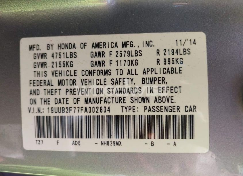 Photo 9 of 2015 Acura Tlx V6 ADVANCE (VIN 19UUB3F77FA002804)