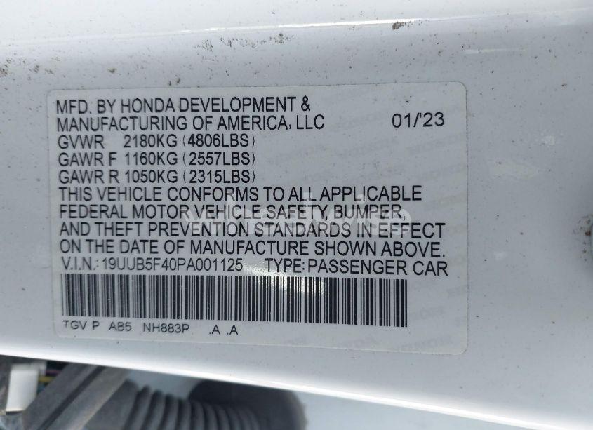 Photo 9 of 2023 Acura Tlx TECHNOLOGY PACKAGE (VIN 19UUB5F40PA001125)