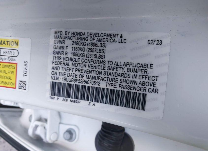 Photo 9 of 2023 Acura Tlx A-SPEC PACKAGE (VIN 19UUB5F53PA005551)