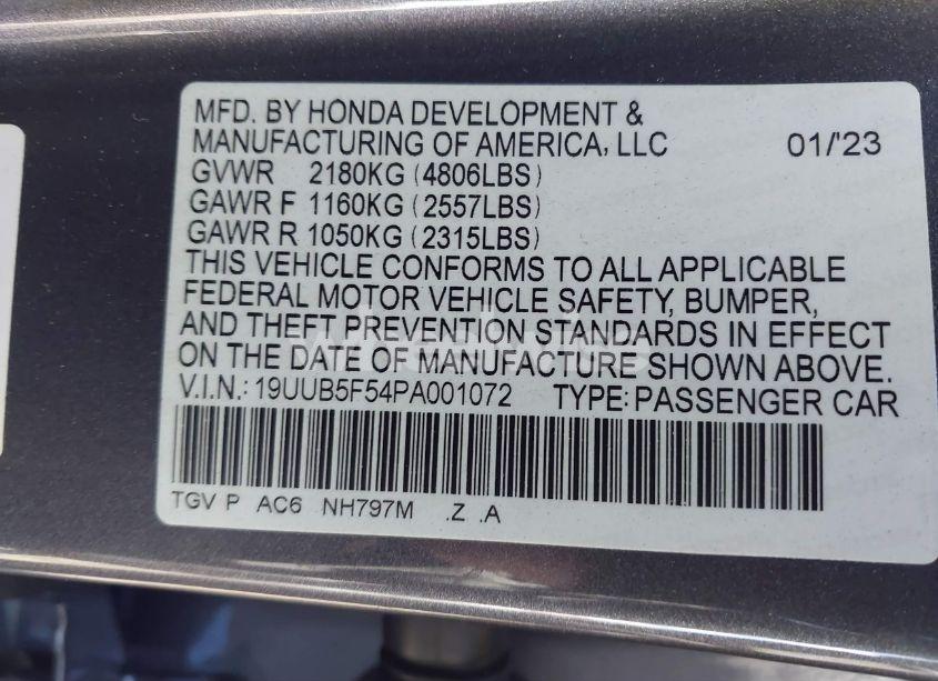 Photo 9 of 2023 Acura Tlx A-SPEC PACKAGE (VIN 19UUB5F54PA001072)