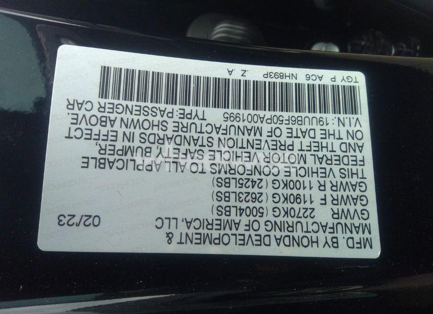 Photo 9 of 2023 Acura Tlx A-SPEC PACKAGE (VIN 19UUB6F50PA001995)