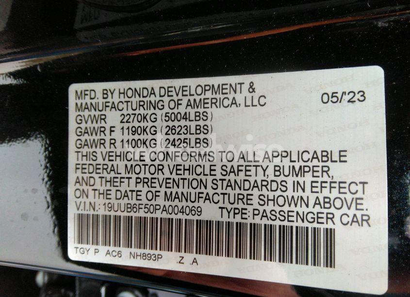 Photo 9 of 2023 Acura Tlx A-SPEC PACKAGE (VIN 19UUB6F50PA004069)