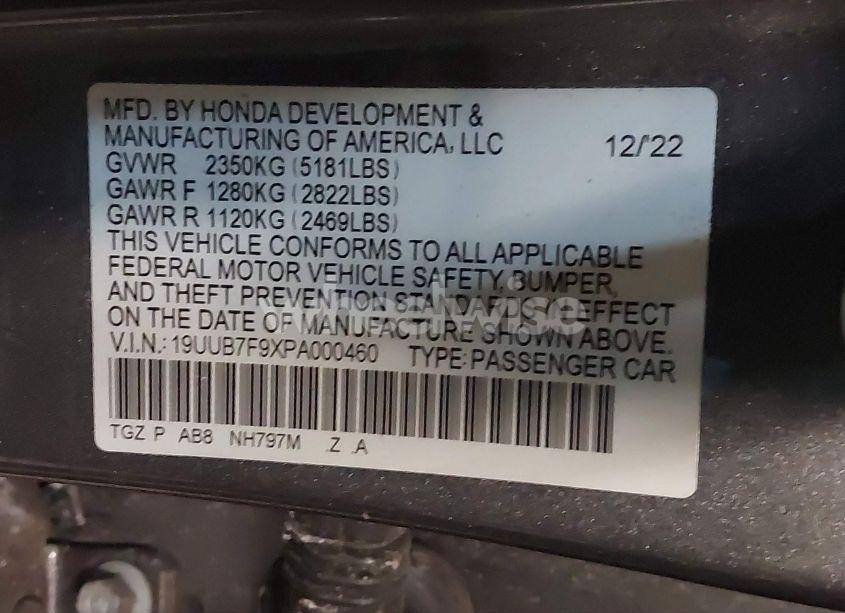 Photo 9 of 2023 Acura Tlx TYPE S - HP WHEEL AND TIRE (VIN 19UUB7F9XPA000460)