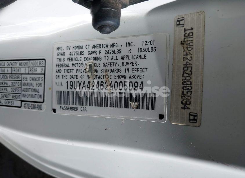 Photo 9 of 2002 Acura Cl 3.2 (VIN 19UYA42462A005094)