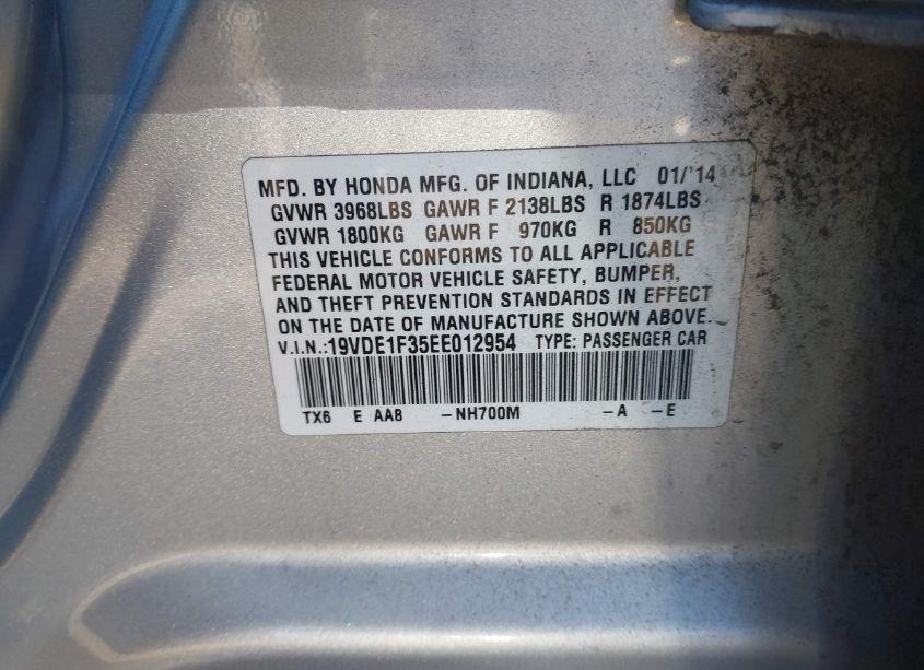 Photo 9 of 2014 Acura Ilx 2.0L (VIN 19VDE1F35EE012954)