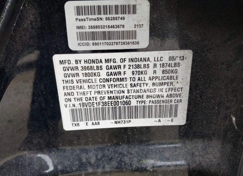 Photo 9 of 2014 Acura Ilx 2.0L (VIN 19VDE1F38EE001060)