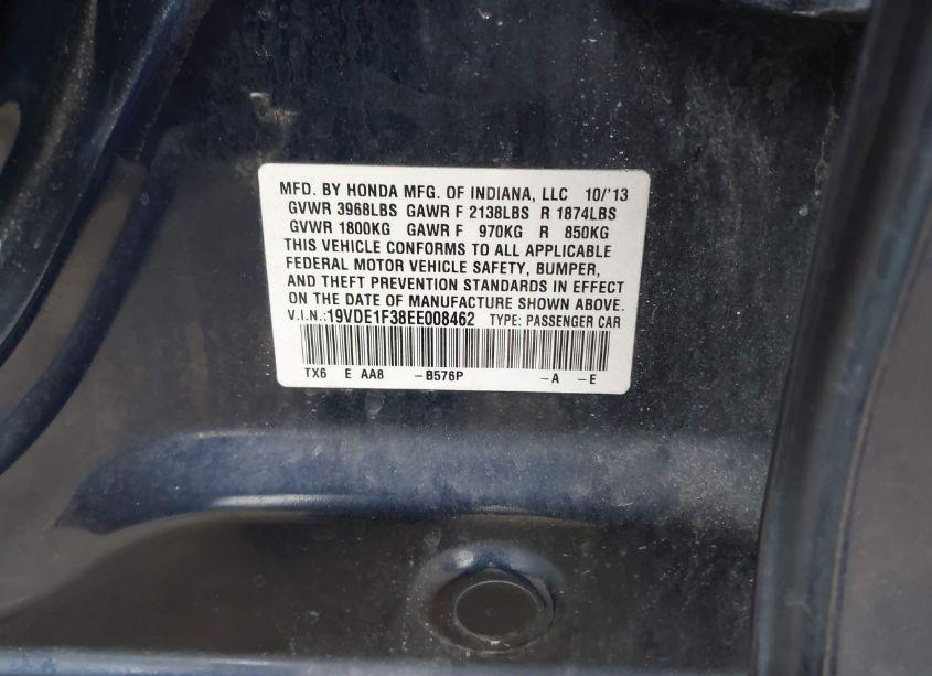 Photo 9 of 2014 Acura Ilx 2.0L (VIN 19VDE1F38EE008462)