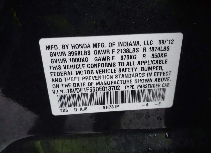 Photo 9 of 2013 Acura Ilx 2.0L (VIN 19VDE1F55DE013702)