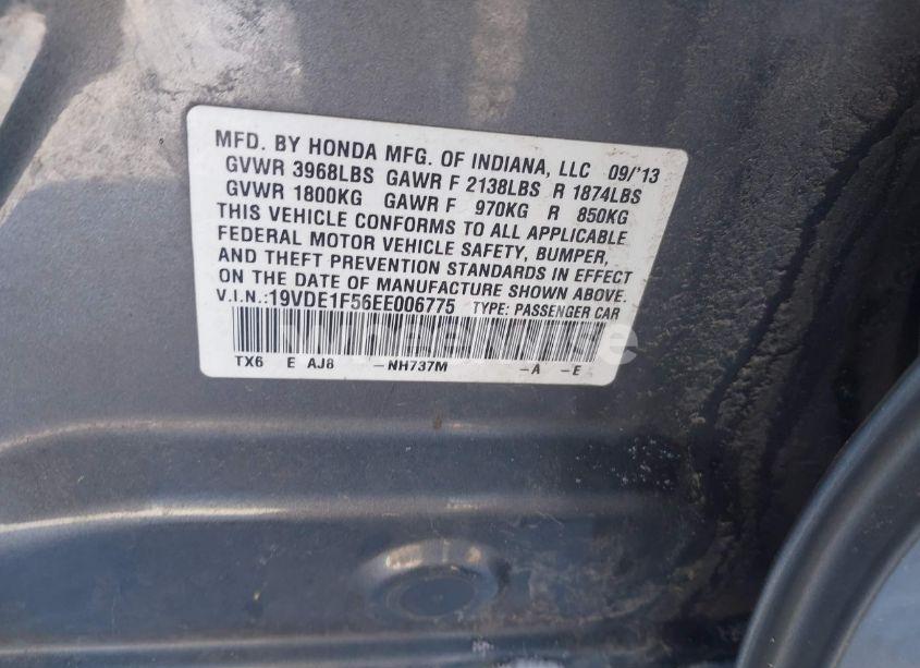 Photo 9 of 2014 Acura Ilx 2.0L (VIN 19VDE1F56EE006775)