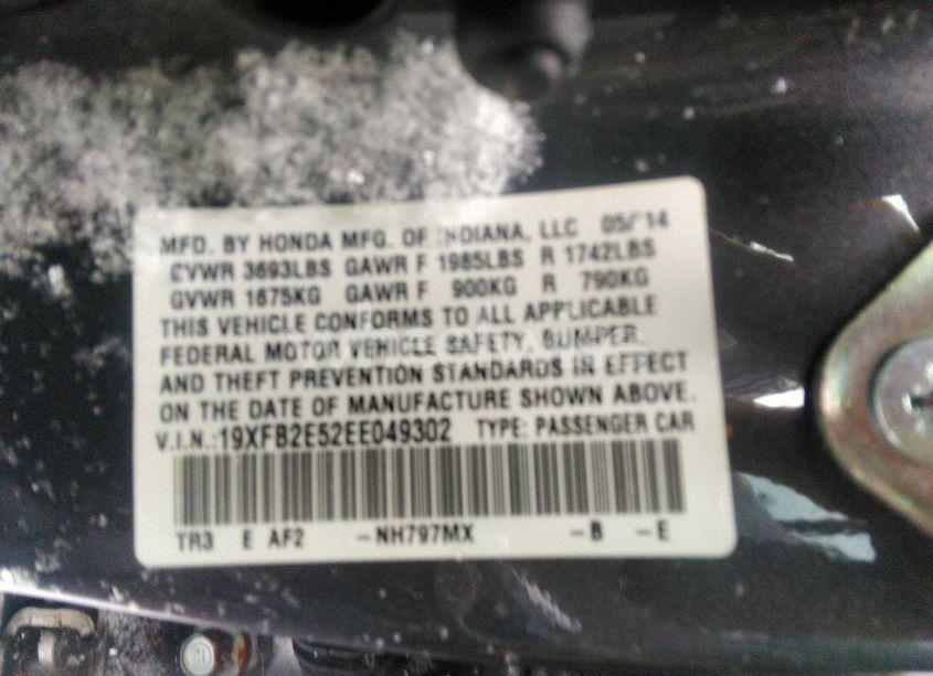 Photo 9 of 2014 Honda Civic LX (VIN 19XFB2E52EE049302)