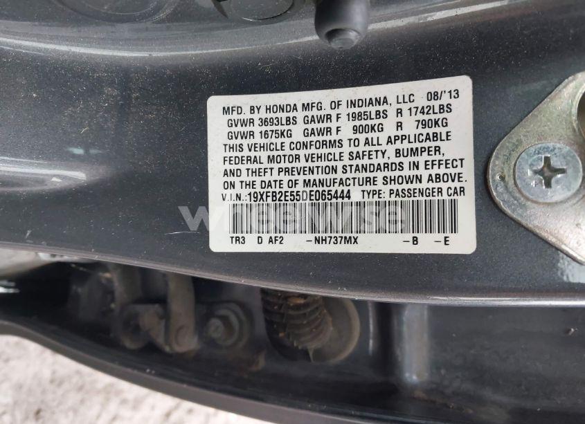 Photo 9 of 2013 Honda Civic LX (VIN 19XFB2E55DE065444)