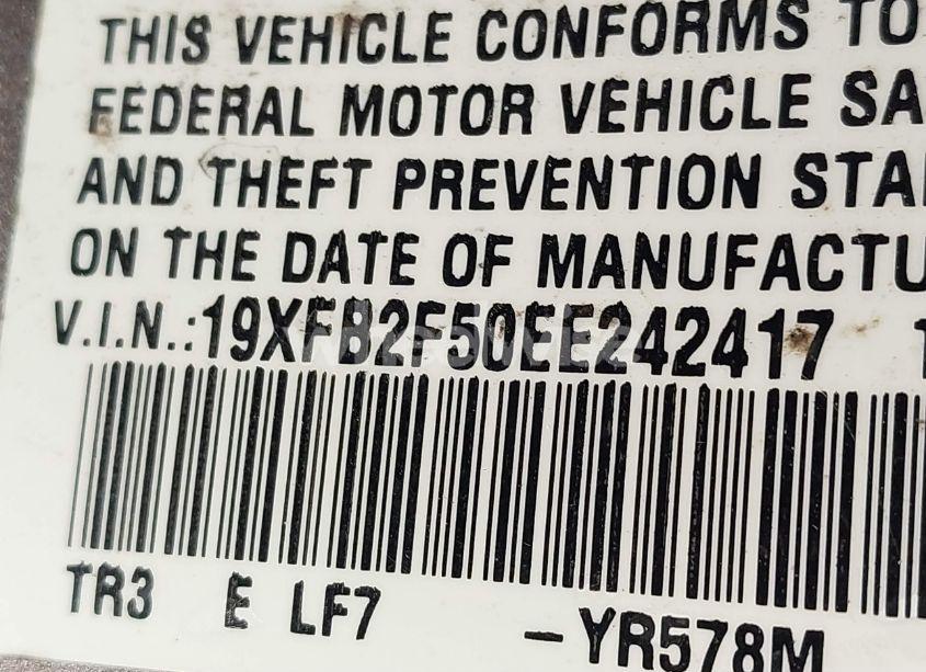 Photo 9 of 2014 Honda Civic LX (VIN 19XFB2F50EE242417)