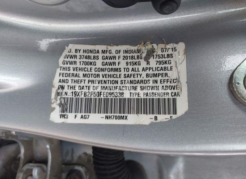 Photo 9 of 2015 Honda Civic LX (VIN 19XFB2F50FE095338)