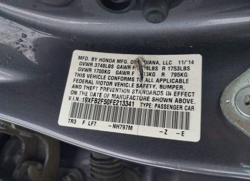 Photo 9 of 2015 Honda Civic LX (VIN 19XFB2F50FE213341)