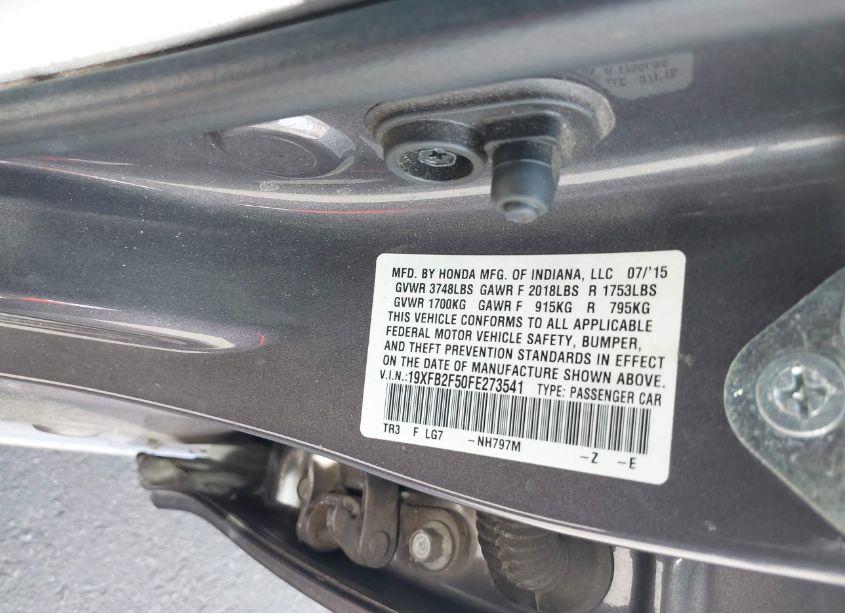 Photo 9 of 2015 Honda Civic LX (VIN 19XFB2F50FE273541)