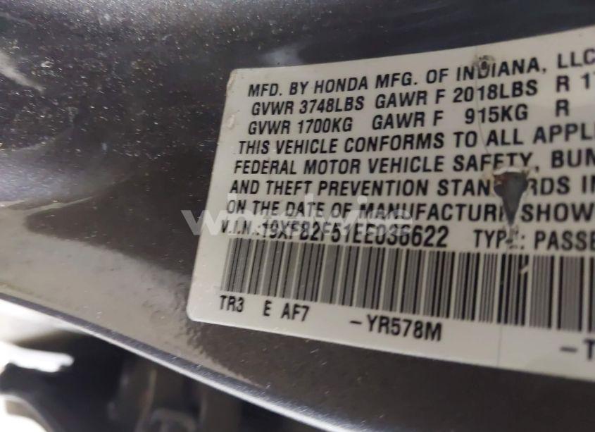 Photo 9 of 2014 Honda Civic LX (VIN 19XFB2F51EE036622)