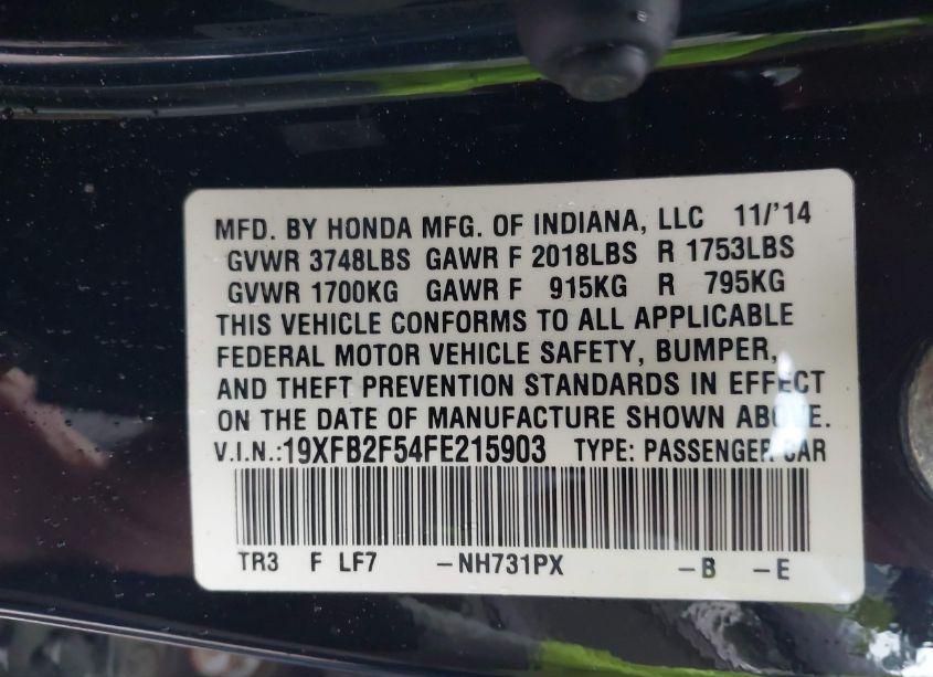 Photo 9 of 2015 Honda Civic LX (VIN 19XFB2F54FE215903)