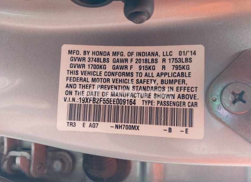 Photo 9 of 2014 Honda Civic LX (VIN 19XFB2F55EE009164)