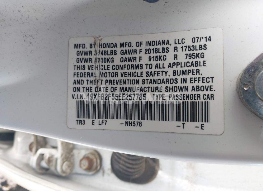 Photo 9 of 2014 Honda Civic LX (VIN 19XFB2F55EE257785)