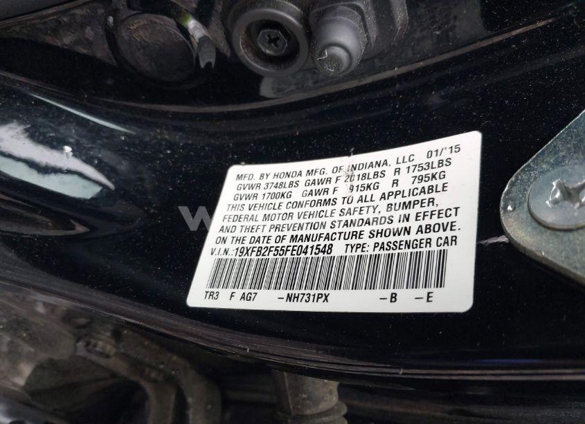 Photo 9 of 2015 Honda Civic LX (VIN 19XFB2F55FE041548)