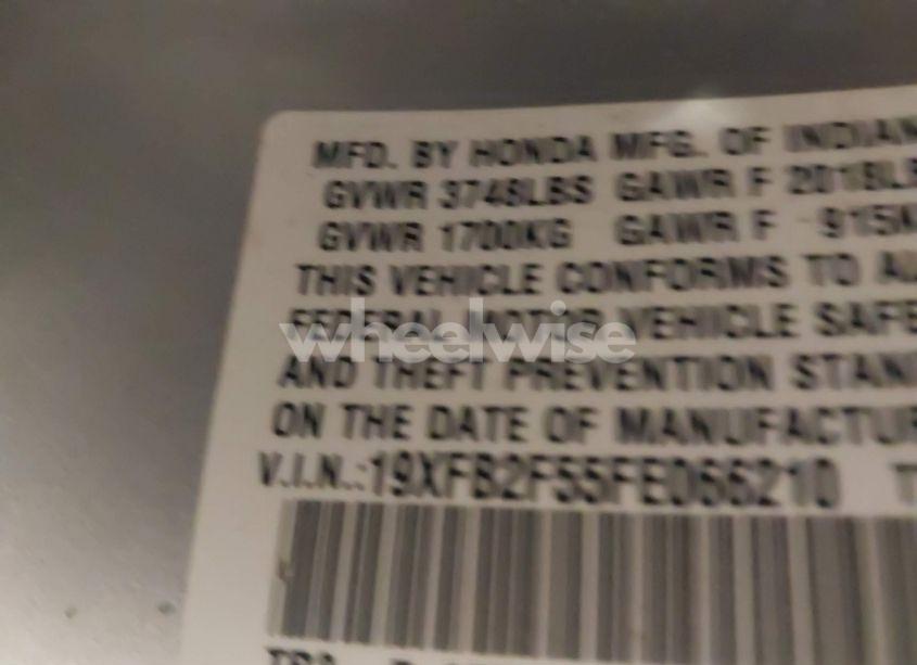 Photo 9 of 2015 Honda Civic LX (VIN 19XFB2F55FE066210)