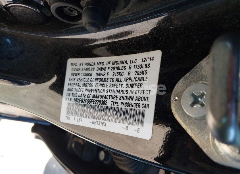 Photo 9 of 2015 Honda Civic LX (VIN 19XFB2F55FE220382)