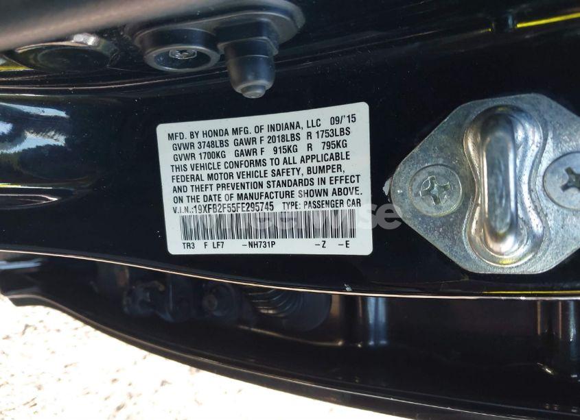 Photo 9 of 2015 Honda Civic LX (VIN 19XFB2F55FE295745)