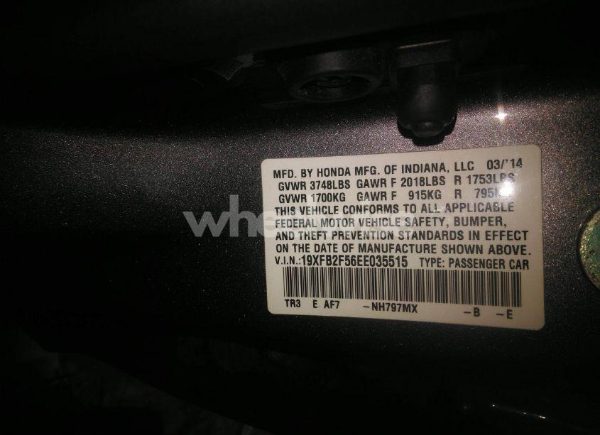 Photo 9 of 2014 Honda Civic LX (VIN 19XFB2F56EE035515)