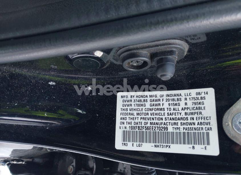 Photo 9 of 2014 Honda Civic LX (VIN 19XFB2F56EE270299)