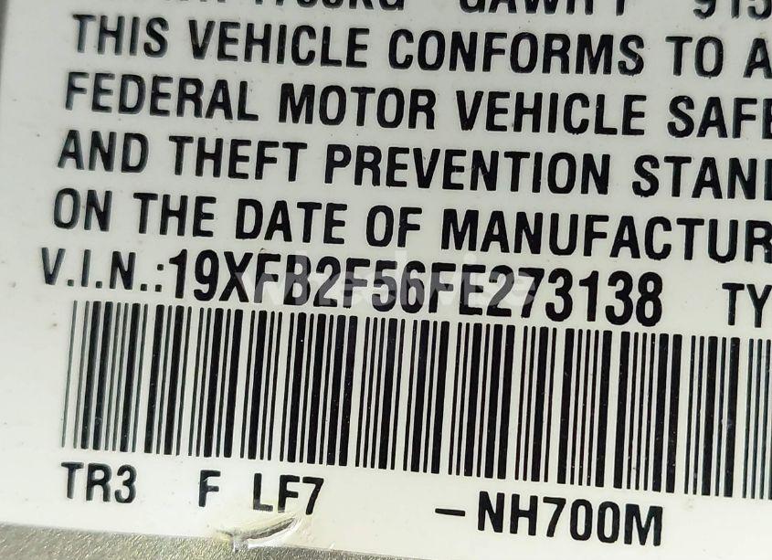 Photo 9 of 2015 Honda Civic LX (VIN 19XFB2F56FE273138)