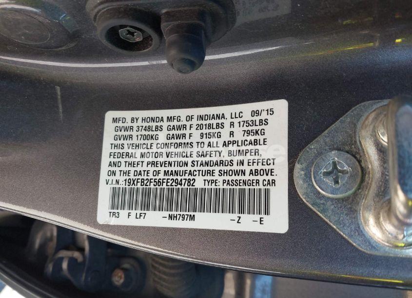Photo 9 of 2015 Honda Civic LX (VIN 19XFB2F56FE294782)