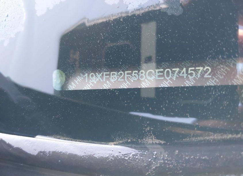 Photo 9 of 2012 Honda Civic SDN LX (VIN 19XFB2F58CE074572)