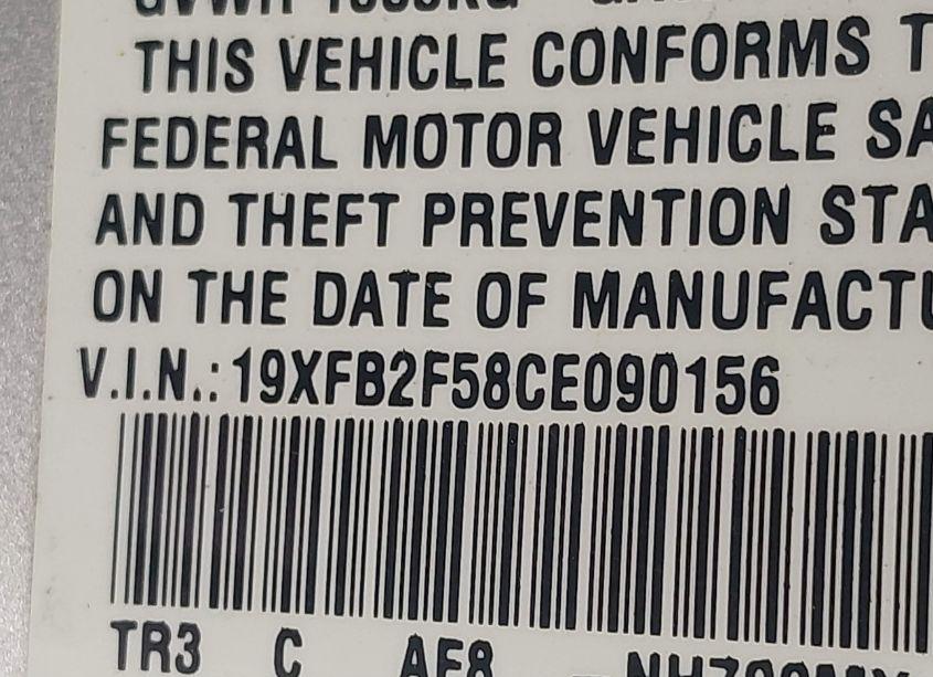 Photo 9 of 2012 Honda Civic SDN LX (VIN 19XFB2F58CE090156)