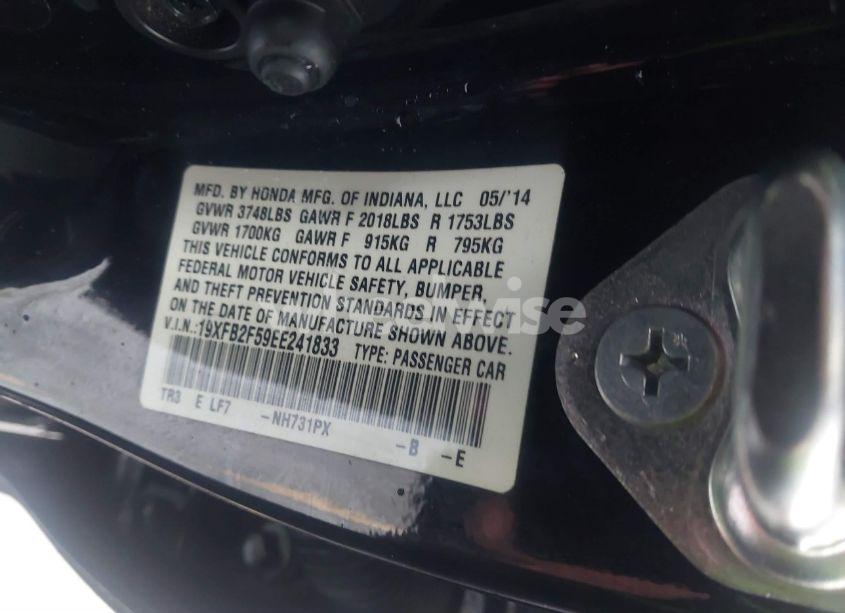 Photo 9 of 2014 Honda Civic LX (VIN 19XFB2F59EE241833)