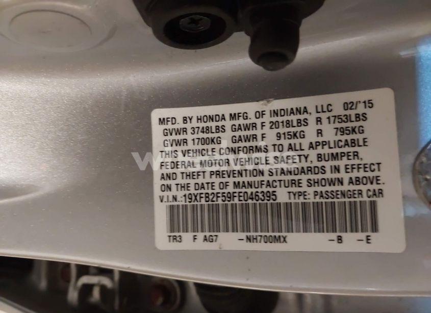 Photo 9 of 2015 Honda Civic LX (VIN 19XFB2F59FE046395)