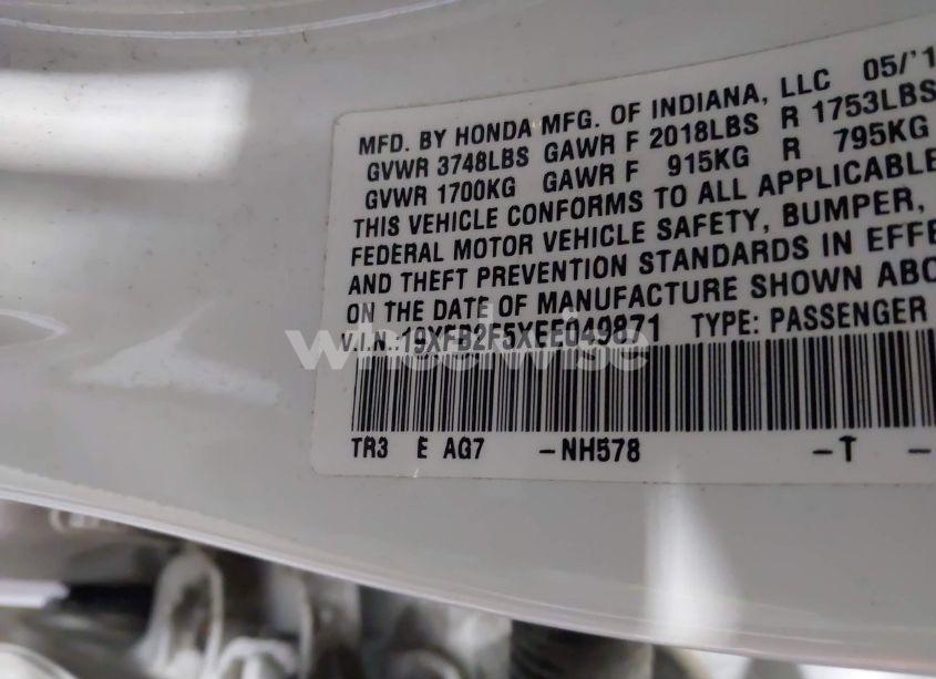 Photo 9 of 2014 Honda Civic LX (VIN 19XFB2F5XEE049871)