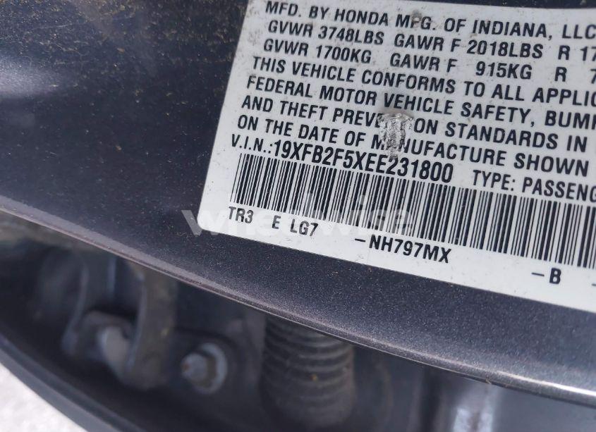 Photo 9 of 2014 Honda Civic LX (VIN 19XFB2F5XEE231800)