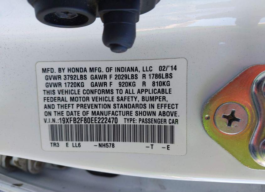 Photo 9 of 2014 Honda Civic EX (VIN 19XFB2F80EE222470)