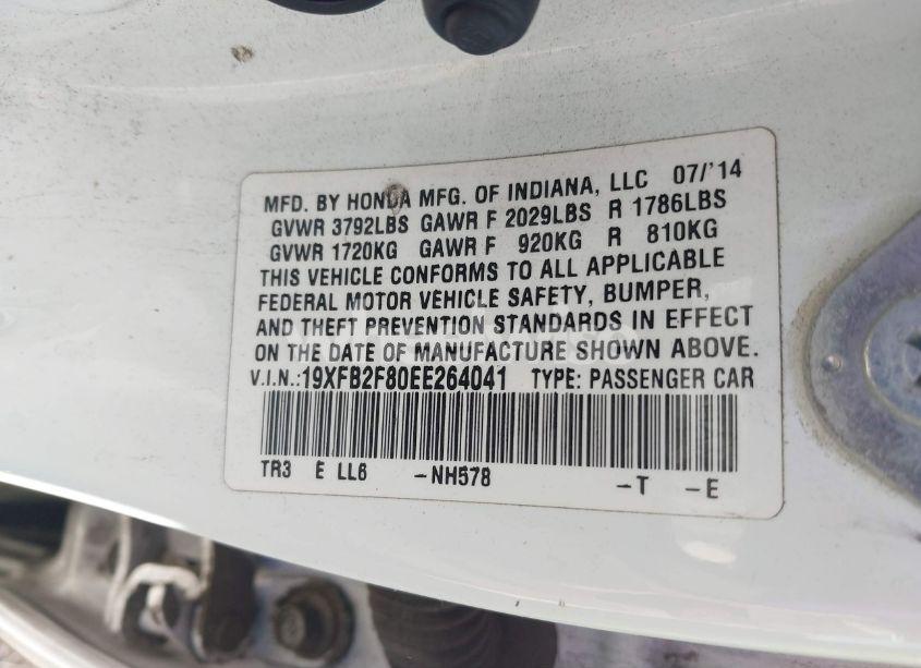Photo 9 of 2014 Honda Civic EX (VIN 19XFB2F80EE264041)