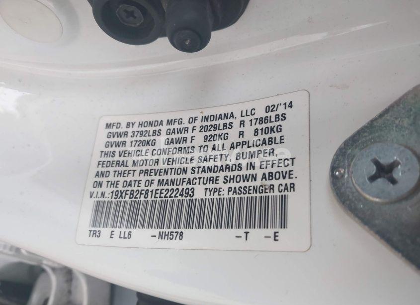 Photo 9 of 2014 Honda Civic EX (VIN 19XFB2F81EE222493)
