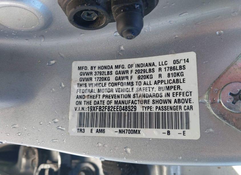 Photo 9 of 2014 Honda Civic EX (VIN 19XFB2F82EE048529)