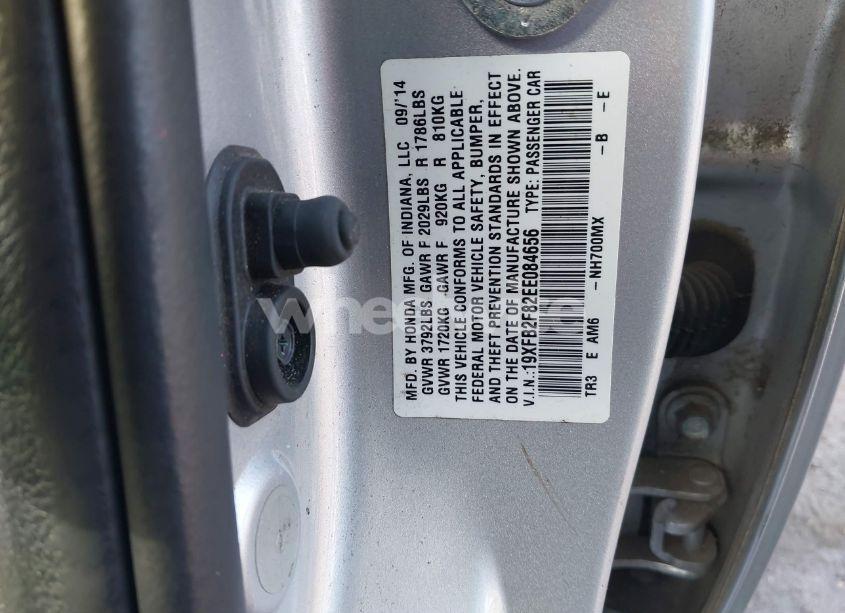 Photo 9 of 2014 Honda Civic EX (VIN 19XFB2F82EE084656)